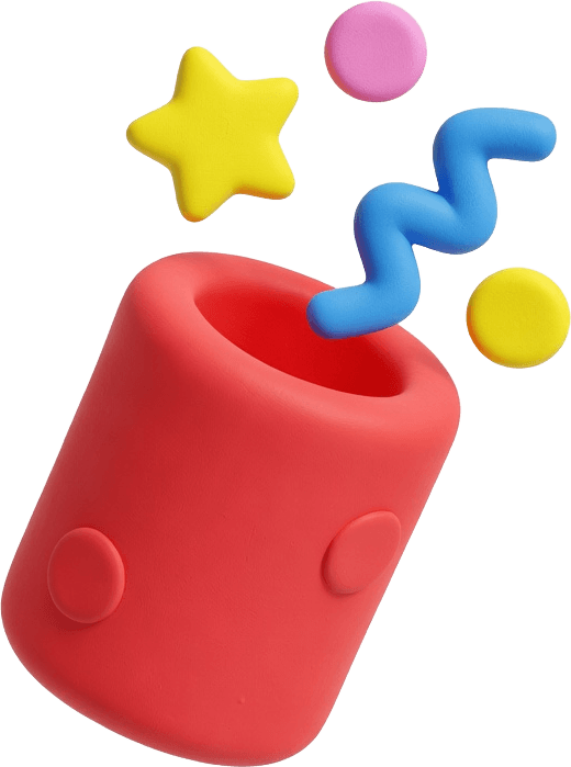 Clay party popper with confetti