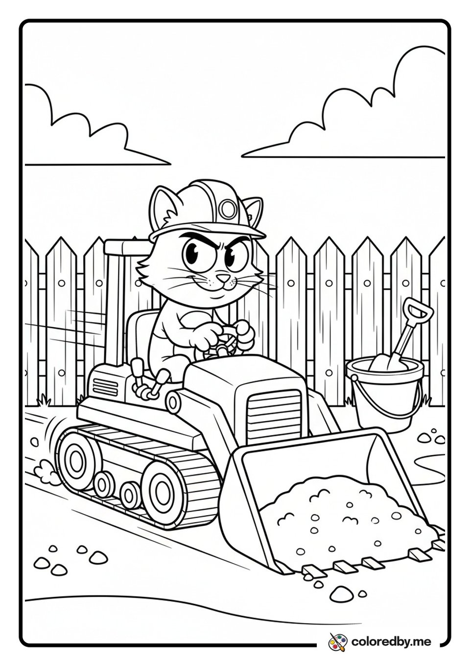 Cat Construction Crew coloring page