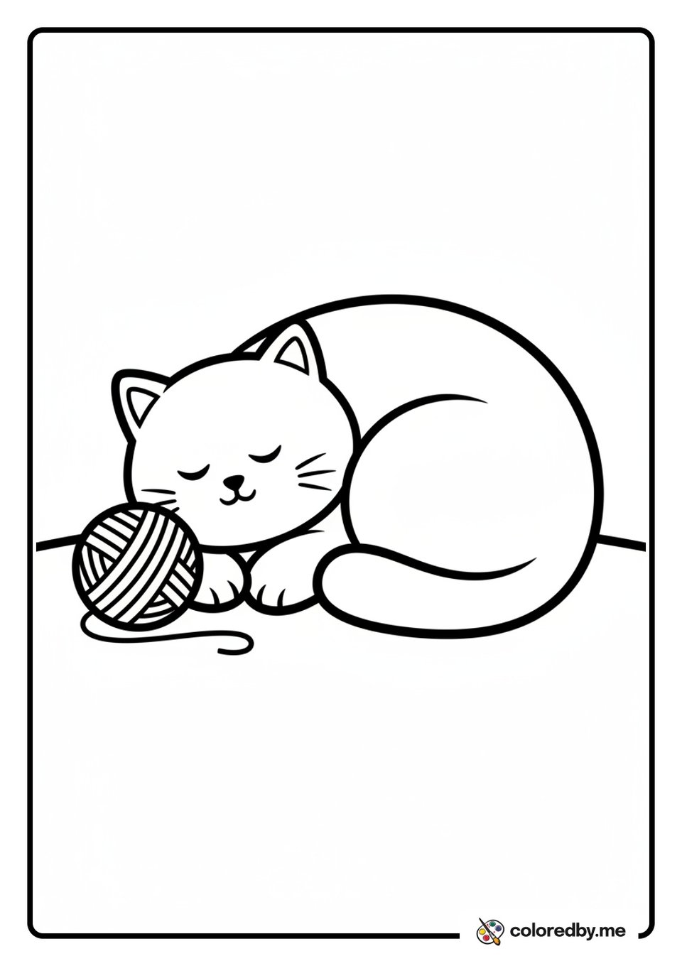 Chunky Kitty Nap coloring page