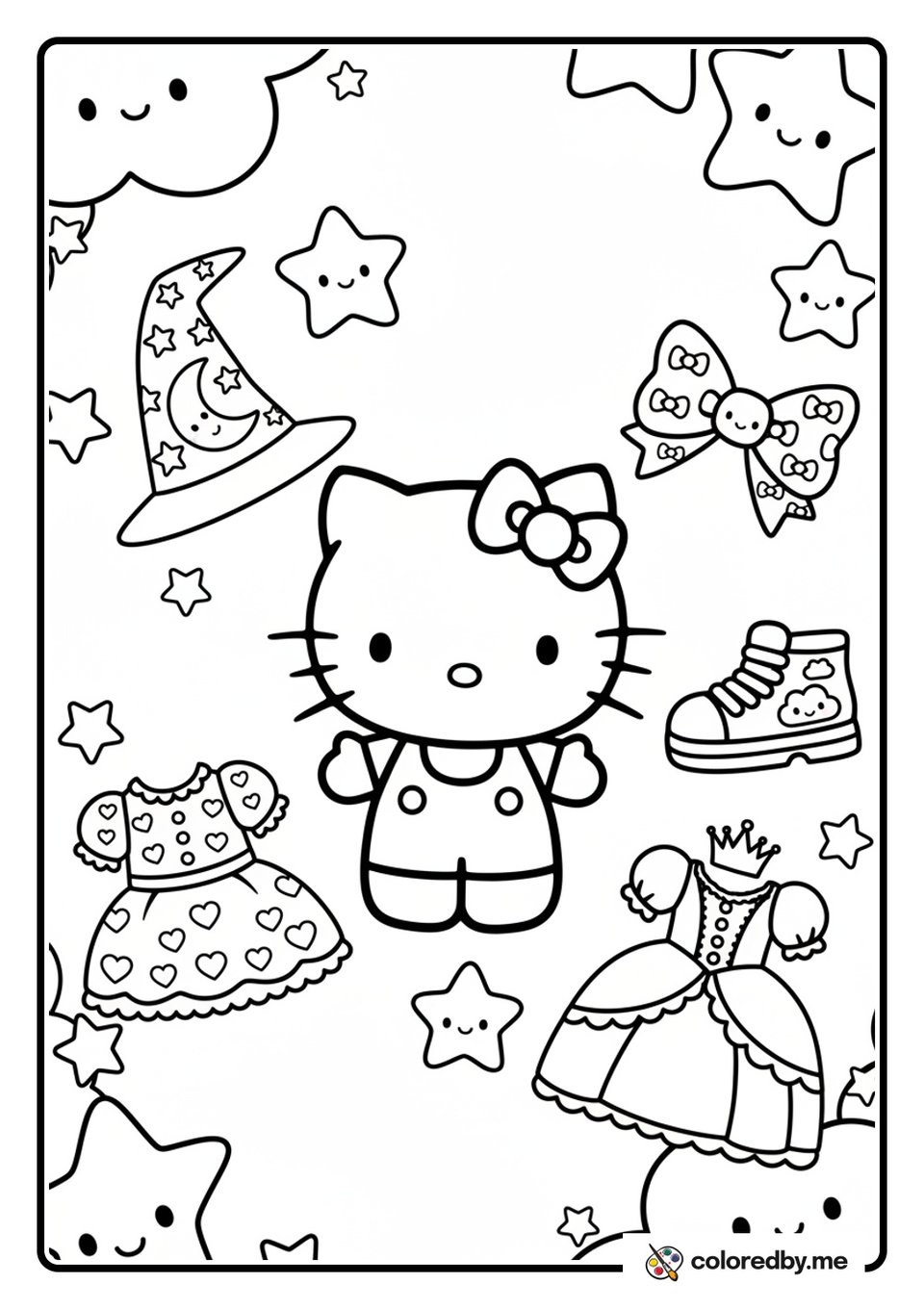 Hello Kitty Dress-Up Fun coloring page