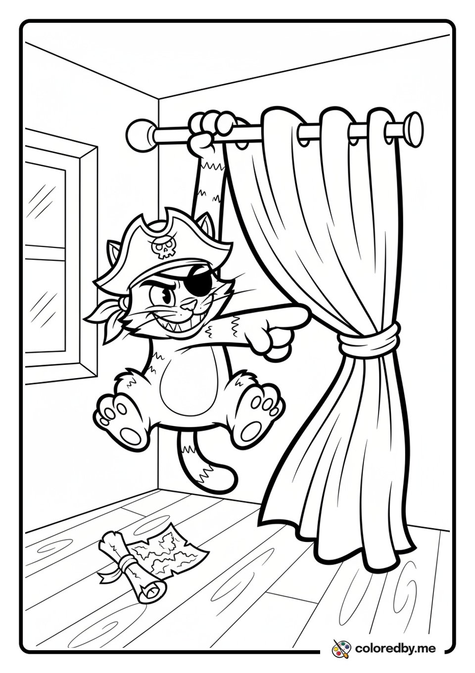 Pirate Cat's Adventure coloring page