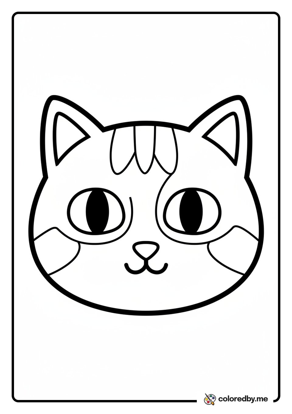 Simple Cat Head Outline coloring page