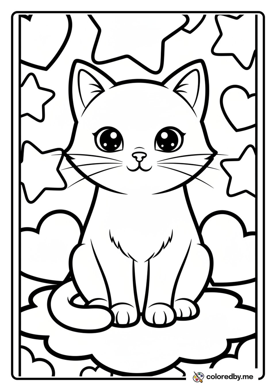 Simple Sitting Cat coloring page