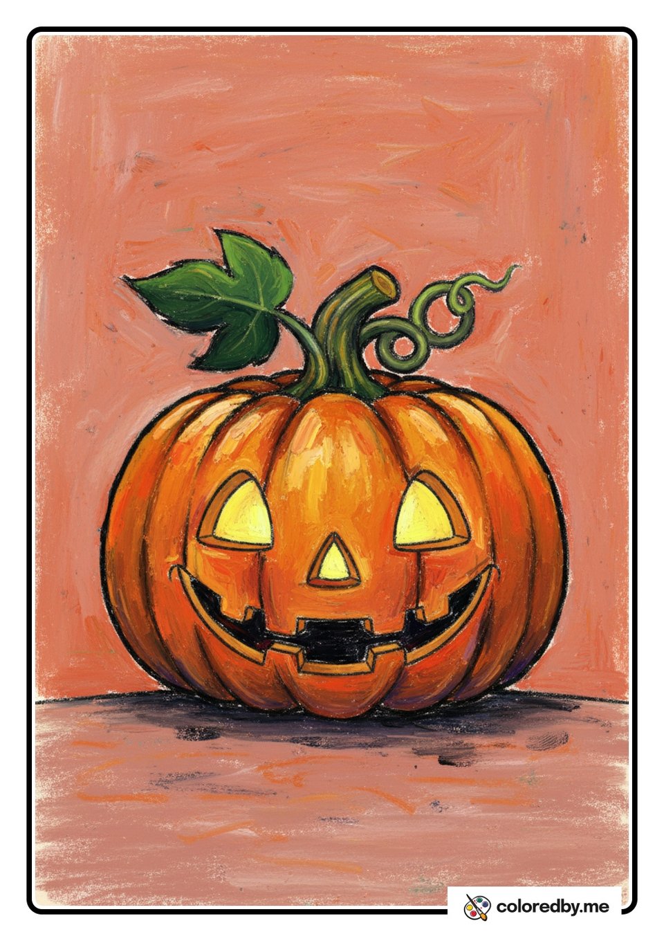 Jack o Lantern — Oil Pastels coloring page