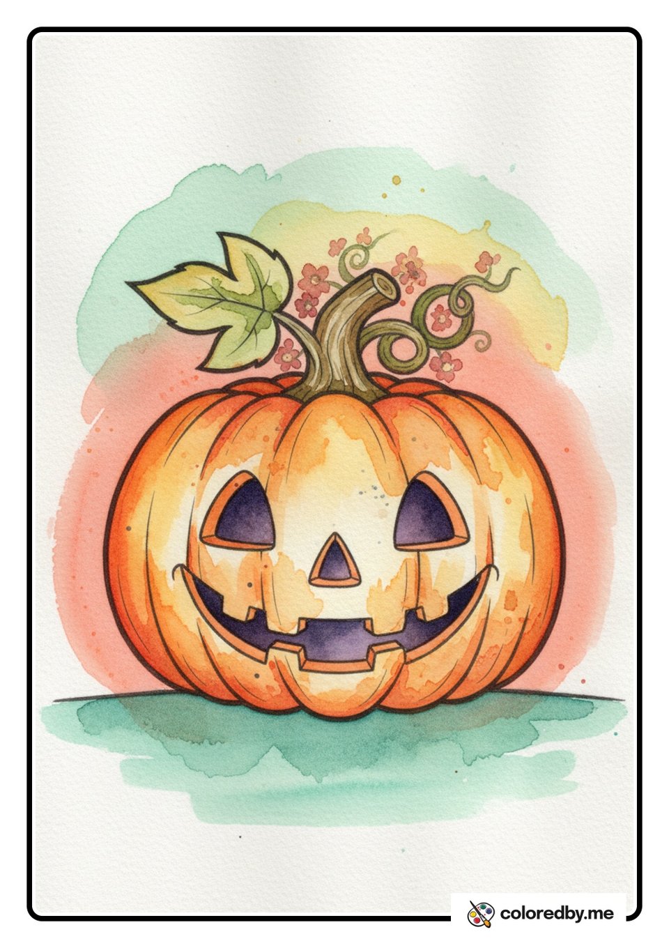 Jack o Lantern — Watercolors coloring page