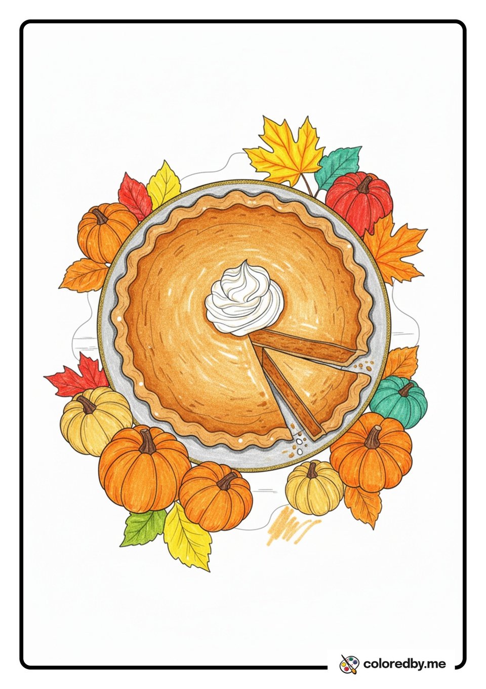 Pumpkin Pie — Gel Pens coloring page