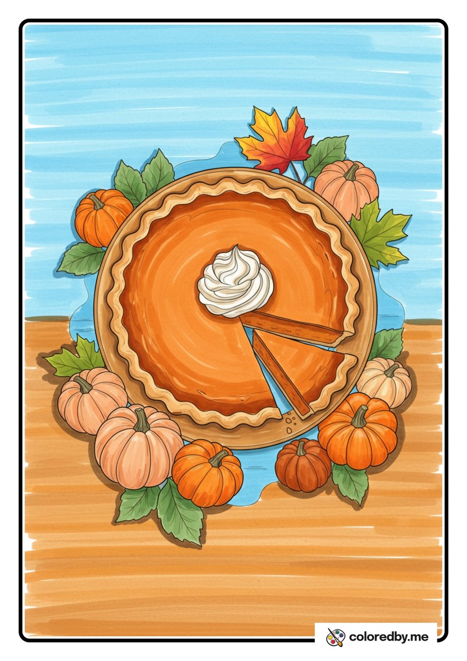 Pumpkin Pie — Markers coloring page