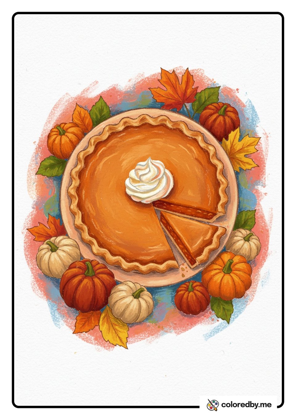 Pumpkin Pie — Oil Pastels coloring page